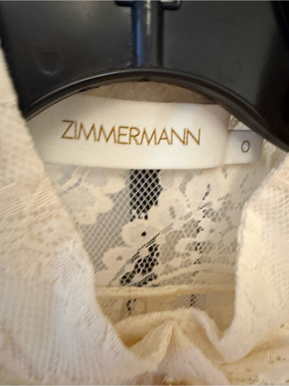 Zimmermann Lyrical Ivory Lace High-Neck Ruffle Blouse 0 (2-4) - Picture 7 of 9